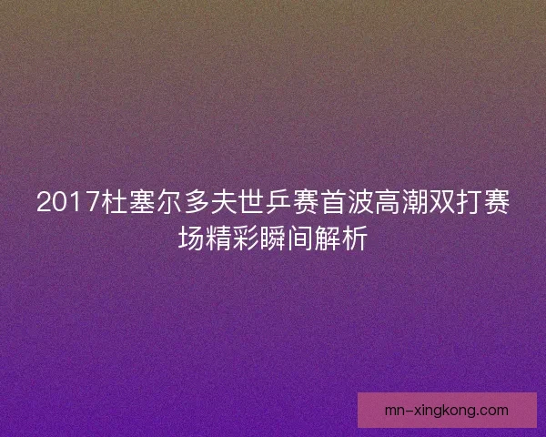 2017杜塞尔多夫世乒赛首波高潮双打赛场精彩瞬间解析